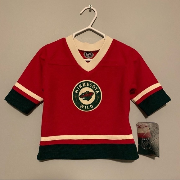 NWT. NHL Minnesota Wild Kids Red Hockey Jersey - Picture 2 of 5